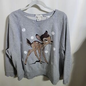 Disney H&M Bambi Polka Dot Pullover Graphic Sweatshirt, Size XL